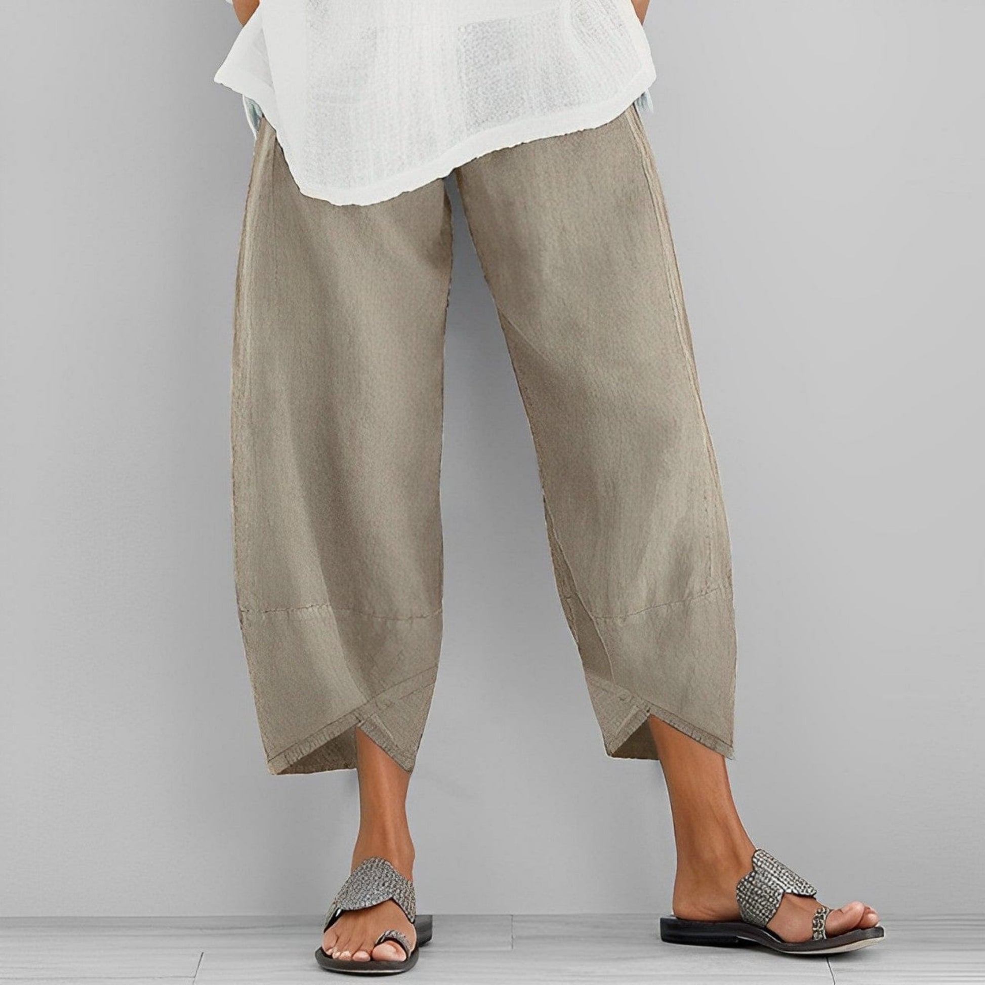 Women's wide-leg linen pants offering breathability, comfort, and effortless summer elegance for casual and stylish occasions.