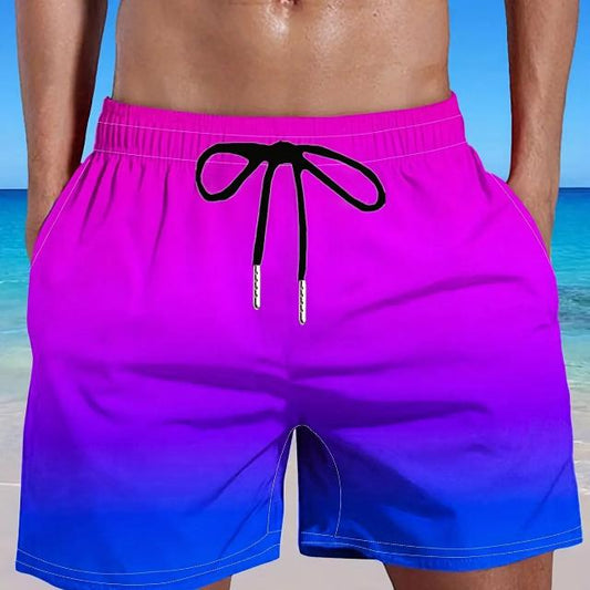  Sunset Glow Men's Swim Trunks with quick-drying fabric and a modern fit, perfect for staying comfortable and stylish on summer days.






