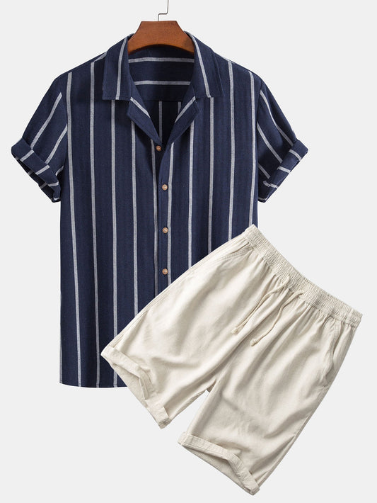 Unique summer set for men with breathable, lightweight fabric, perfect for casual and versatile summer looks.