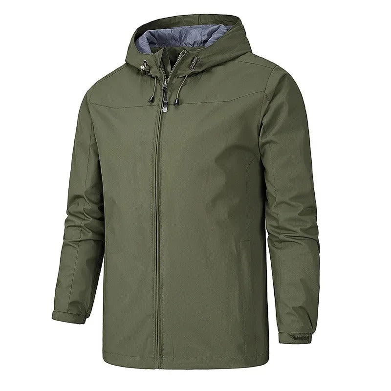 Windproof summer jacket for men, lightweight and stylish, perfect for outdoor activities and warm weather.