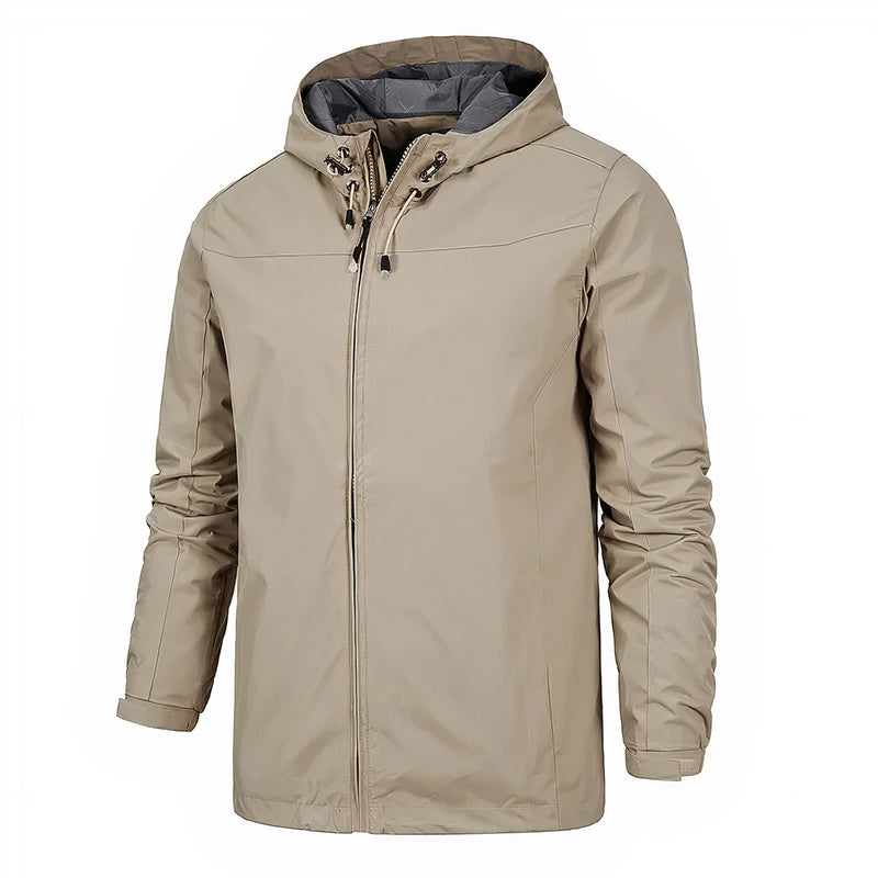 Windproof summer jacket for men, lightweight and stylish, perfect for outdoor activities and warm weather.