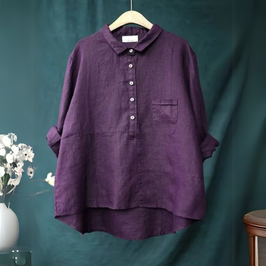 Women's casual summer blouse with a relaxed fit and breathable fabric, perfect for staying cool and stylish on warm days.