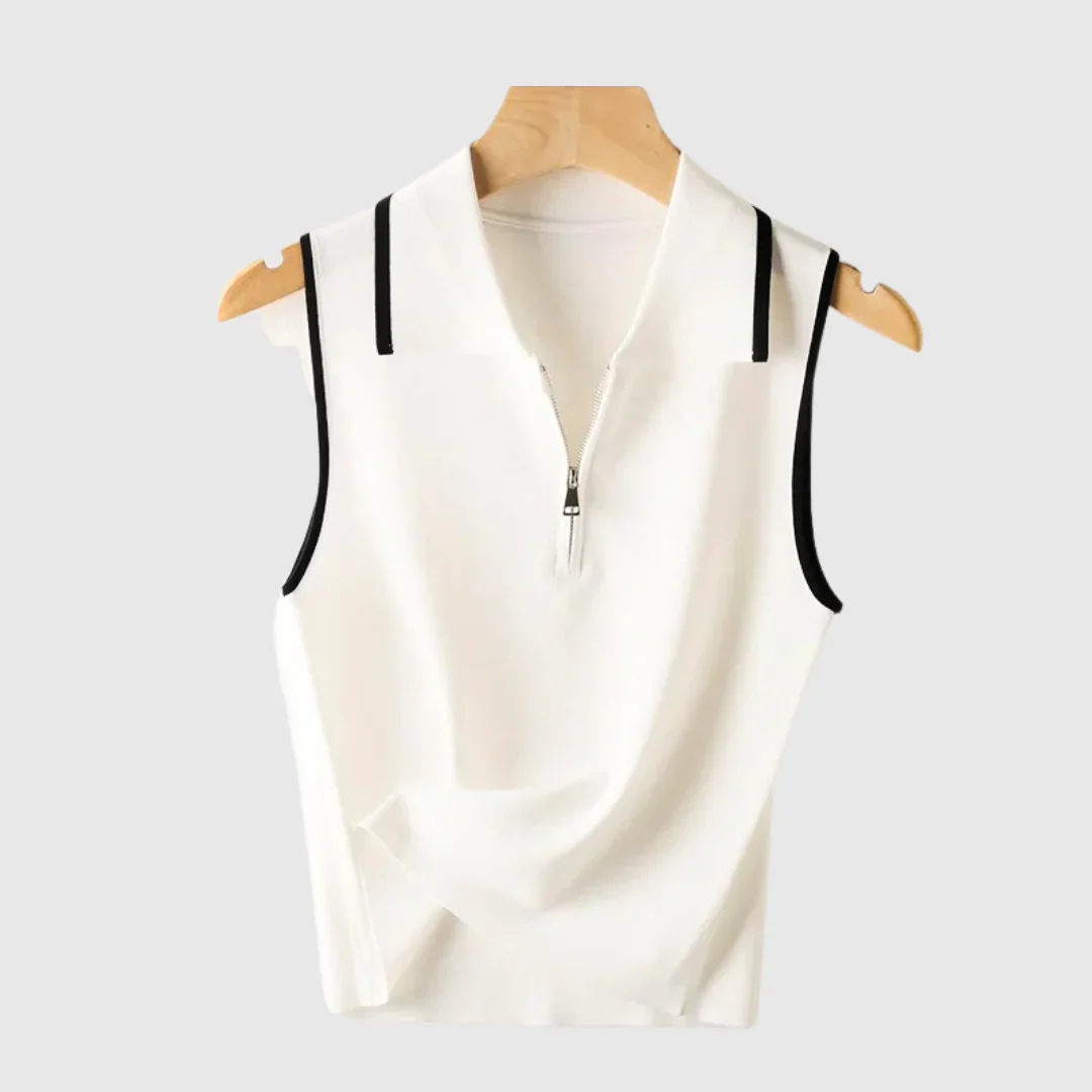 Women's chic sleeveless blouse with a lightweight design, perfect for elegant and comfortable summer styling.