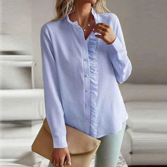 Women’s classic business blouse with a timeless design, perfect for professional and summer wear.






