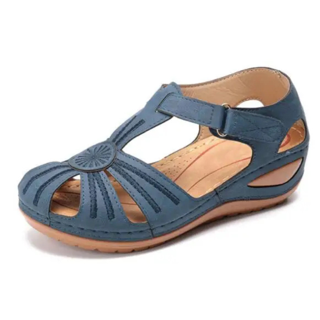 Women's comfortable orthopedic sandal with ergonomic design and adjustable straps, perfect for summer days.






