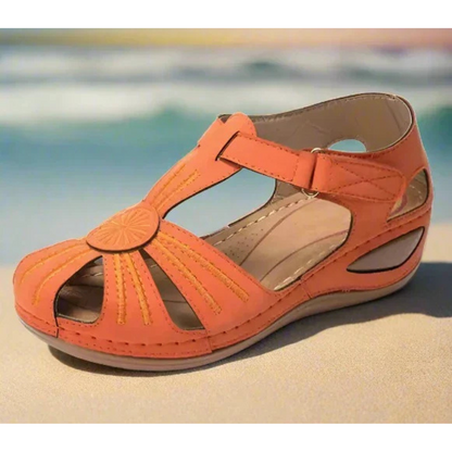 Women's comfortable orthopedic sandal with ergonomic design and adjustable straps, perfect for summer days.






