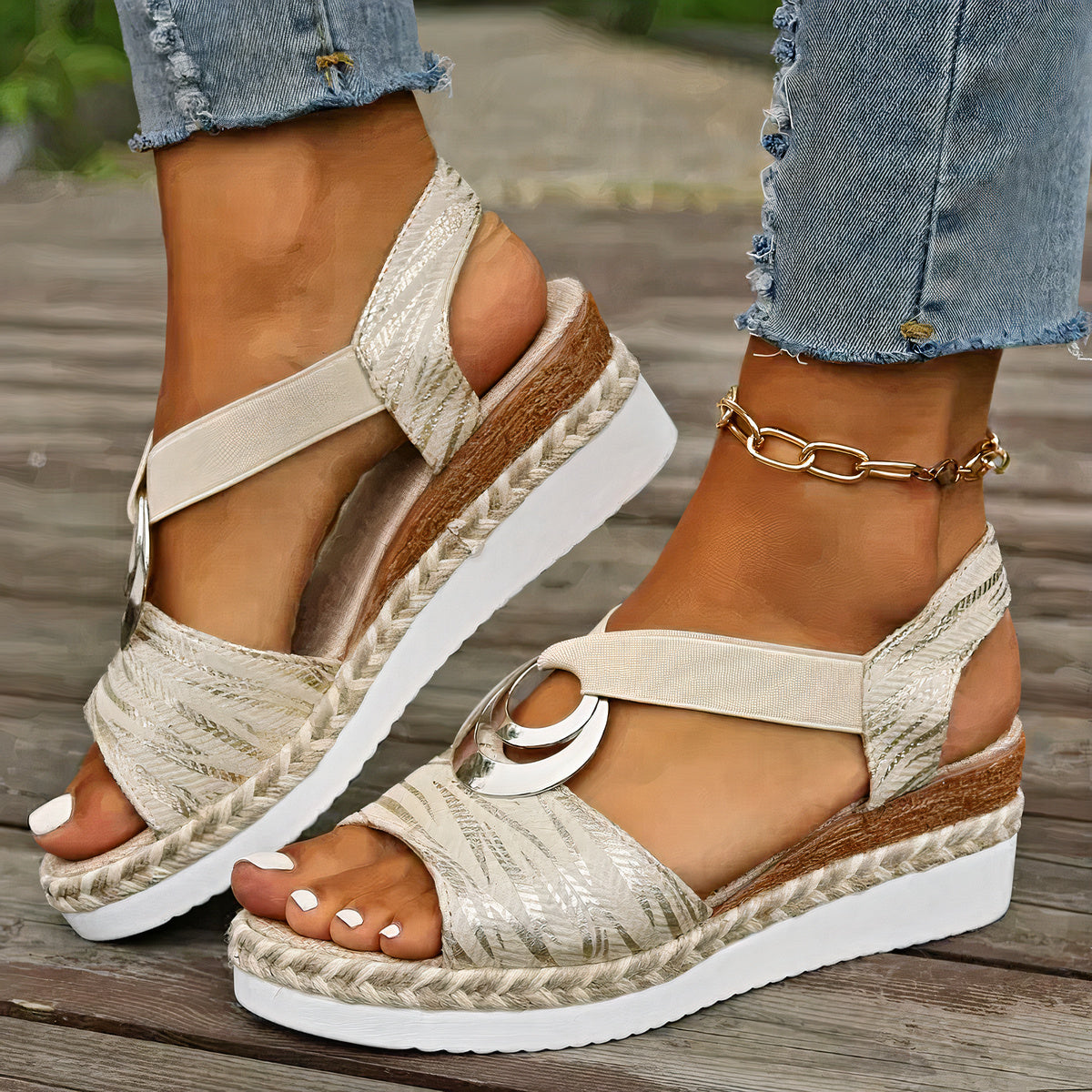 Women's comfortable sandals, perfect for summer days, offering support and style for all-day wear.






