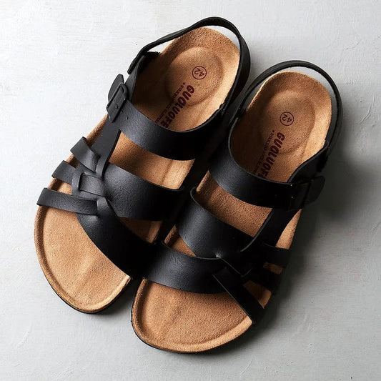 Women's comfortable sandals with padded footbed and breathable material, ideal for summer comfort and style.