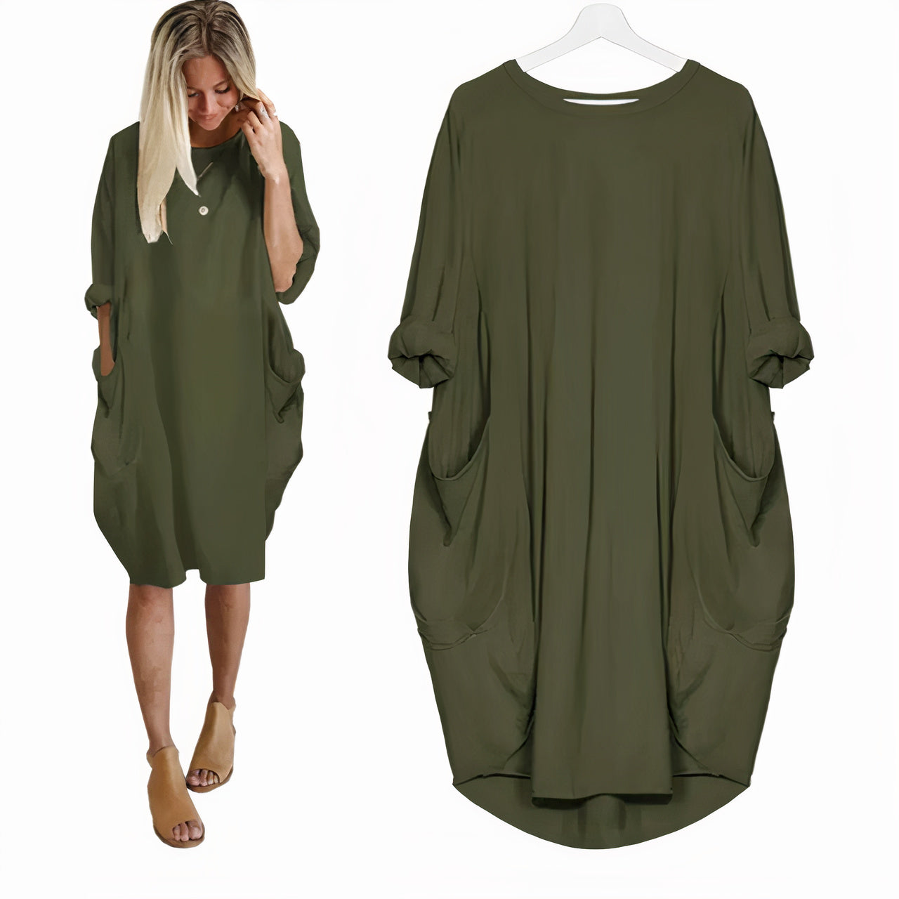 Women's comfy dress with a relaxed fit and breathable, lightweight fabric, perfect for casual summer outings or vacations.






