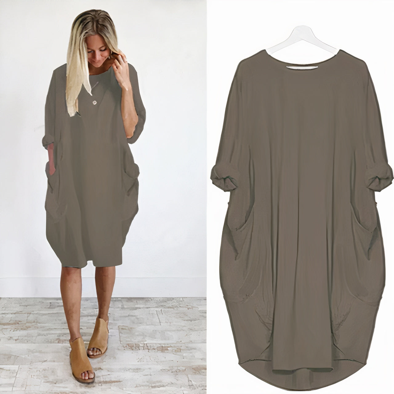 Women's comfy dress with a relaxed fit and breathable, lightweight fabric, perfect for casual summer outings or vacations.






