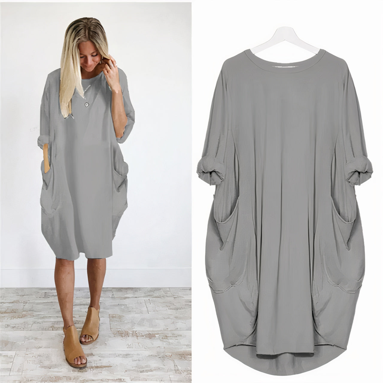 Women's comfy dress with a relaxed fit and breathable, lightweight fabric, perfect for casual summer outings or vacations.






