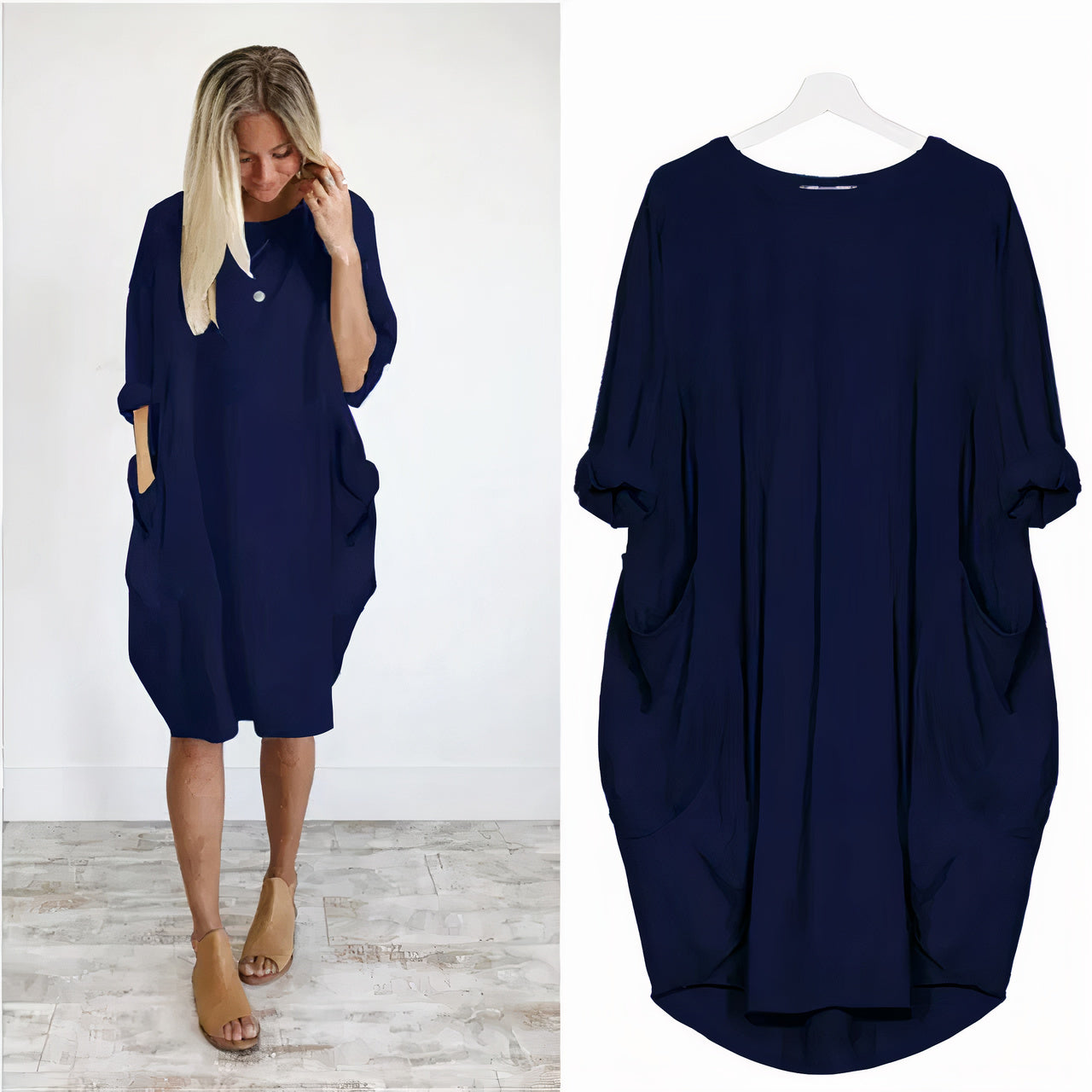 Women's comfy dress with a relaxed fit and breathable, lightweight fabric, perfect for casual summer outings or vacations.






