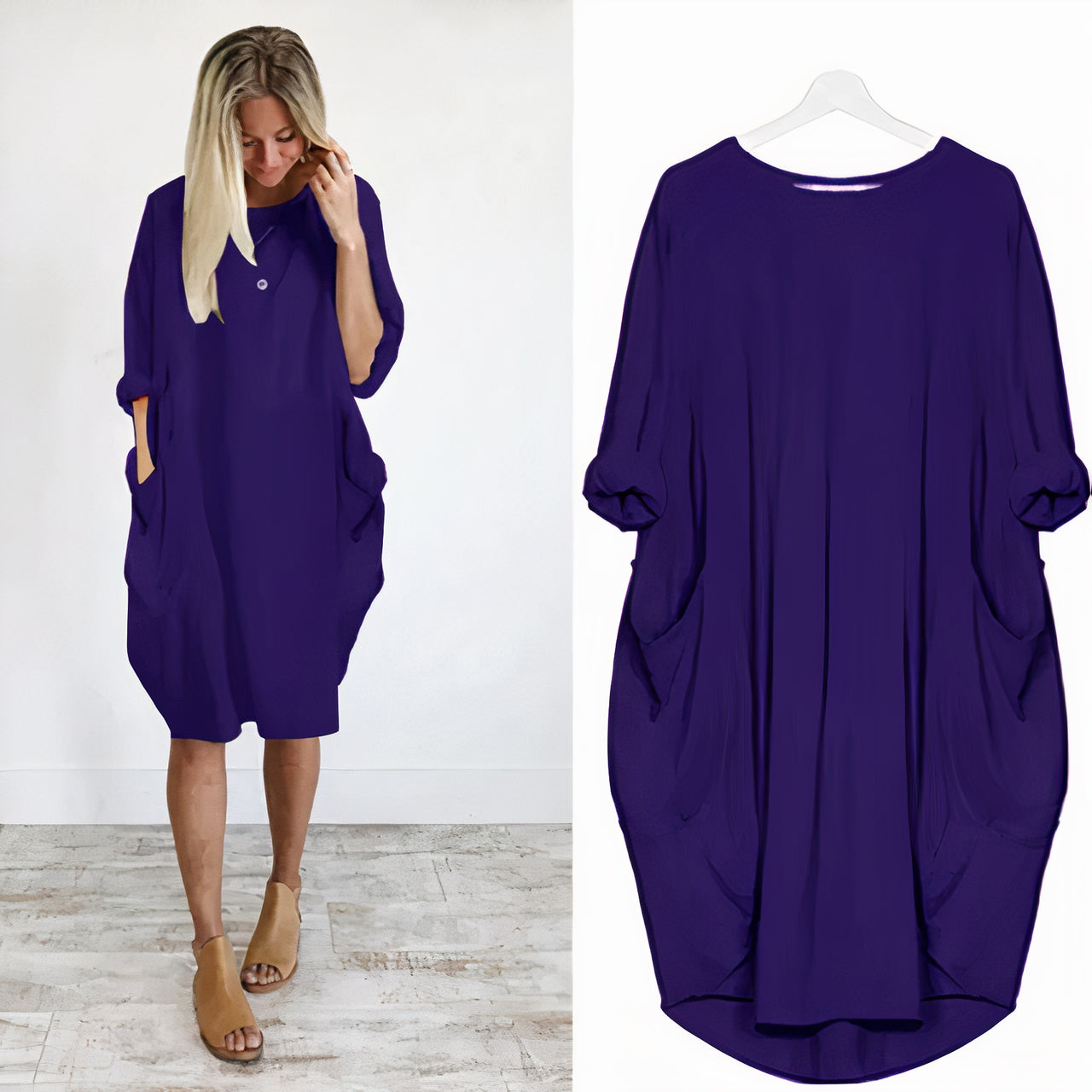 Women's comfy dress with a relaxed fit and breathable, lightweight fabric, perfect for casual summer outings or vacations.






