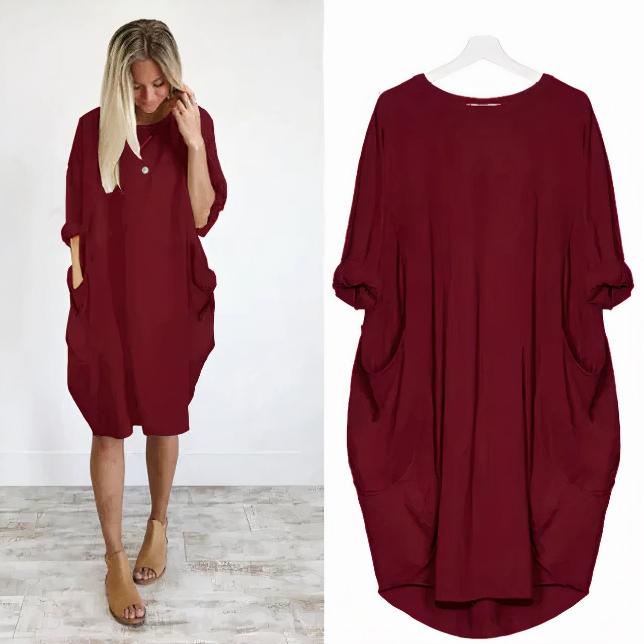 Women's comfy dress with a relaxed fit and breathable, lightweight fabric, perfect for casual summer outings or vacations.






