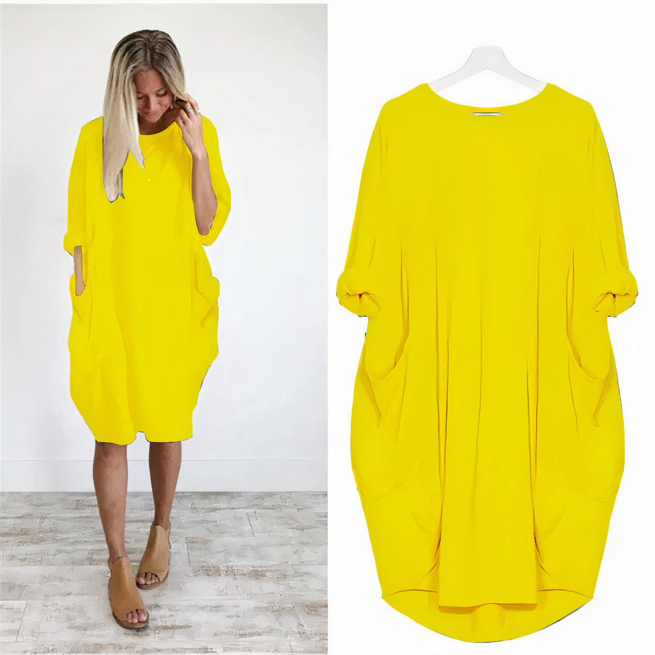 Women's comfy dress with a relaxed fit and breathable, lightweight fabric, perfect for casual summer outings or vacations.






