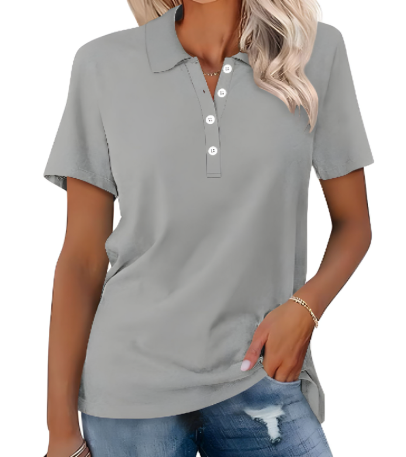 Women’s cool summer polo shirt with lightweight, breathable fabric and timeless design, ideal for summer days.