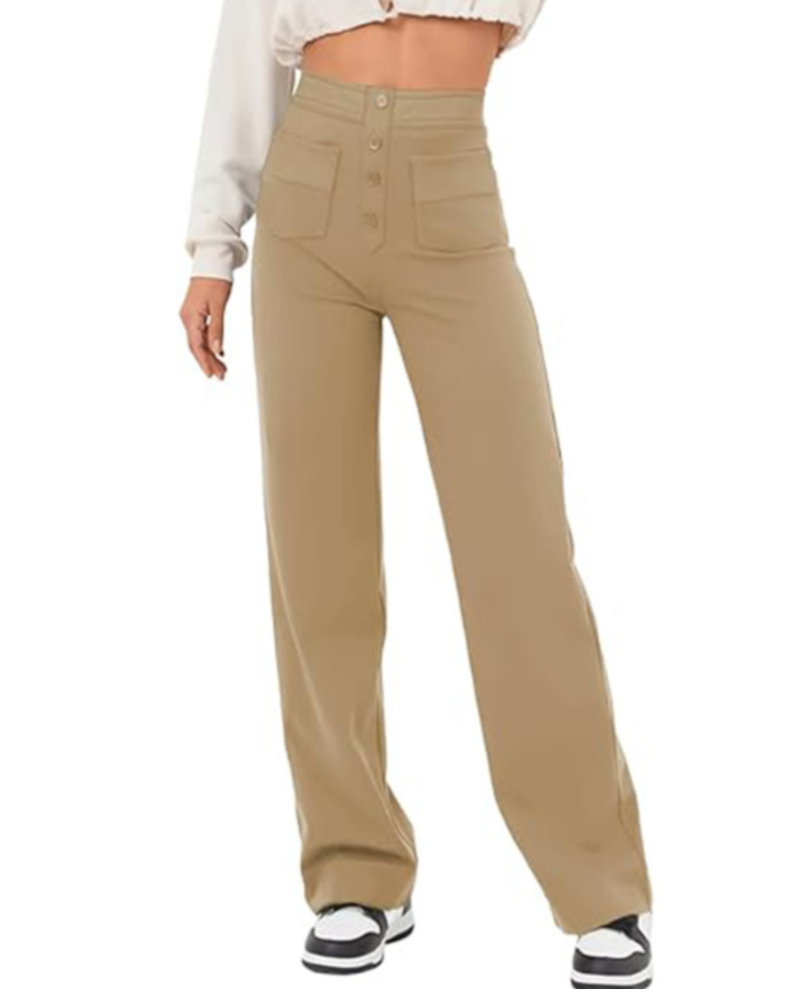 Women's stylish high-waist trousers with a flattering fit, breathable fabric, and versatile design, perfect for casual and formal summer wear.