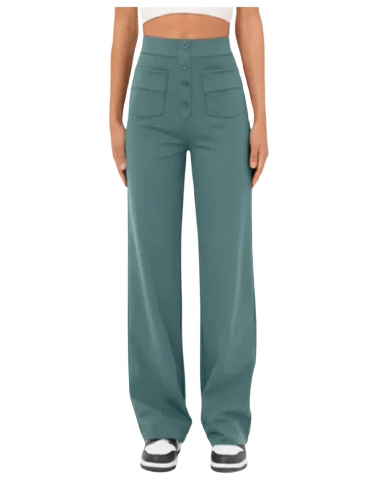 Women's stylish high-waist trousers with a flattering fit, breathable fabric, and versatile design, perfect for casual and formal summer wear.