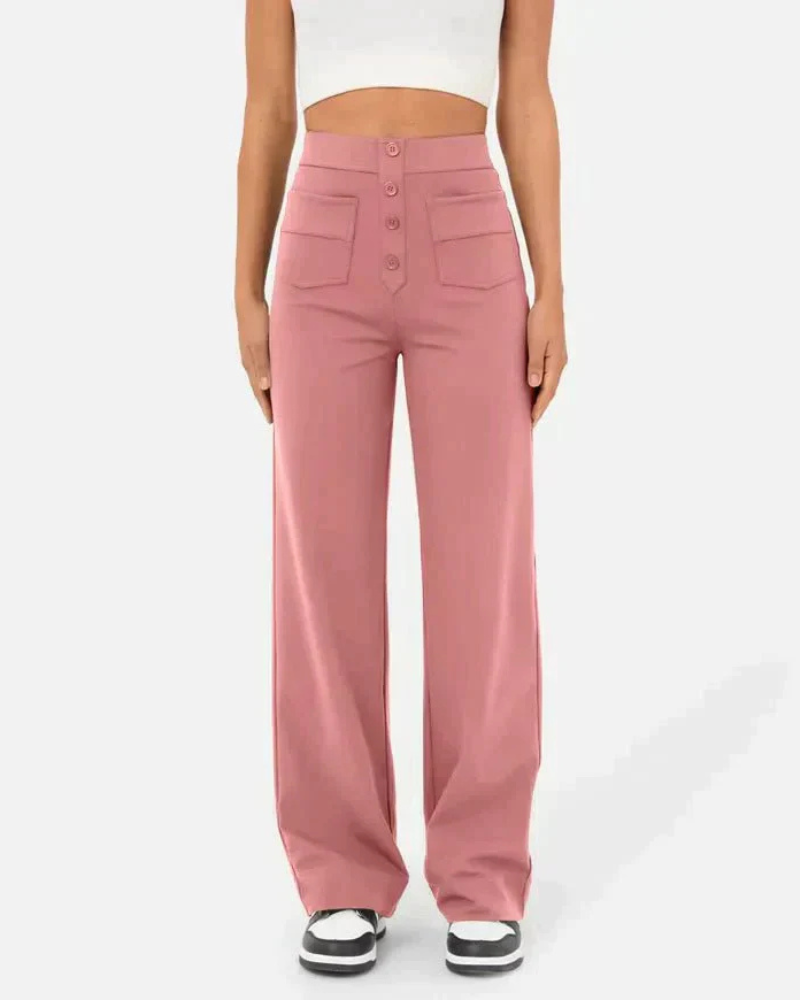 Women's stylish high-waist trousers with a flattering fit, breathable fabric, and versatile design, perfect for casual and formal summer wear.