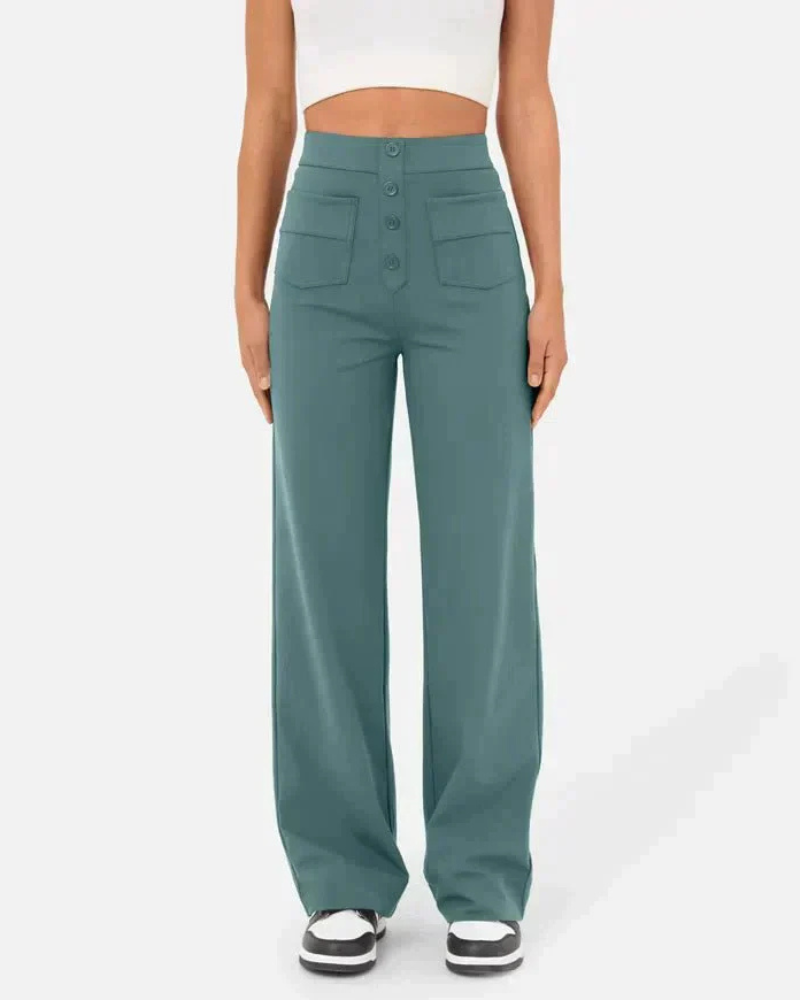 Women's stylish high-waist trousers with a flattering fit, breathable fabric, and versatile design, perfect for casual and formal summer wear.