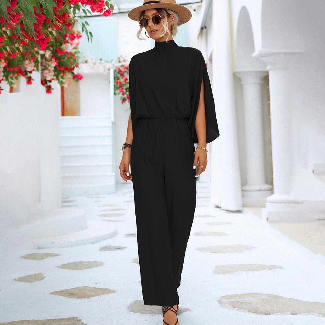 Women's stylish jumpsuit with a flattering silhouette, perfect for summer days and versatile styling options.