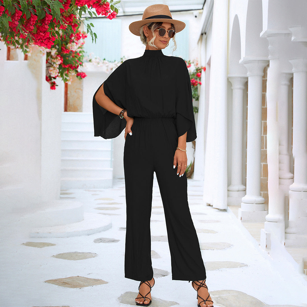 Women's stylish jumpsuit with a flattering silhouette, perfect for summer days and versatile styling options.